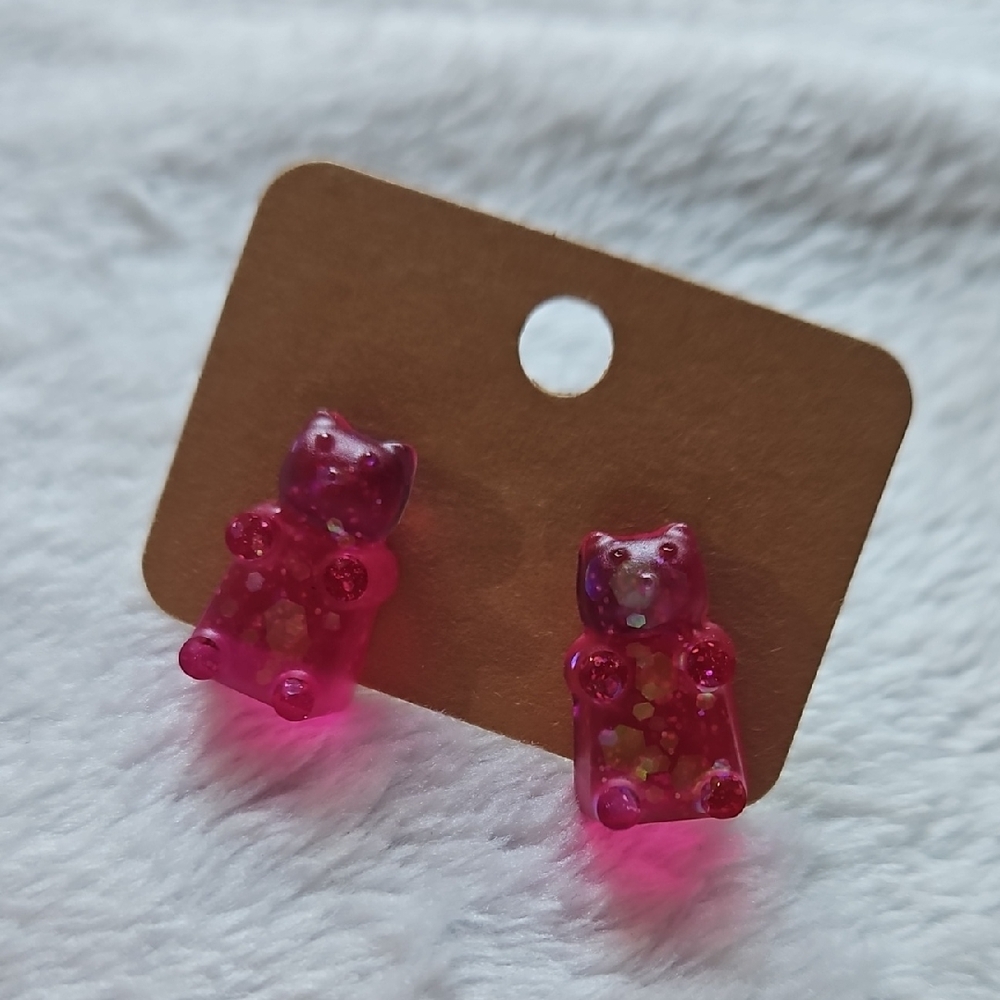 Pink Gummy Bear Earrings